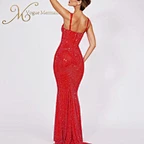 red rhinestone cocktail dress